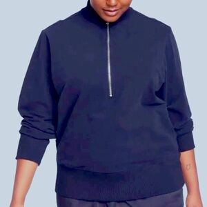 Universal Standard Women 's Navy Blue Half Zip Zoe Sweater Size 14/16